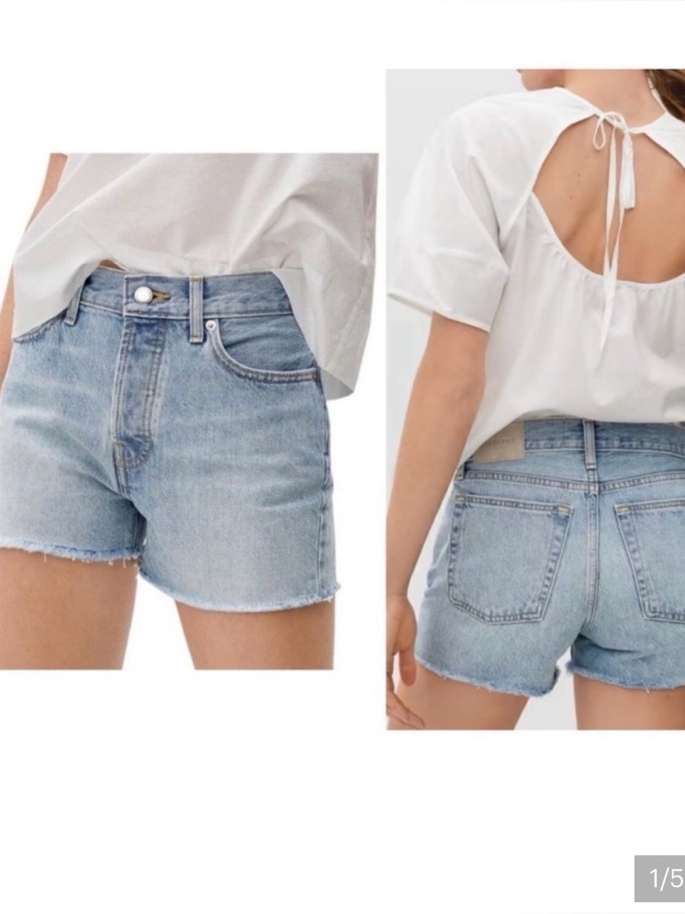 Everlane Relaxed 90’s Light Blue High-Rise Denim Shorts 32